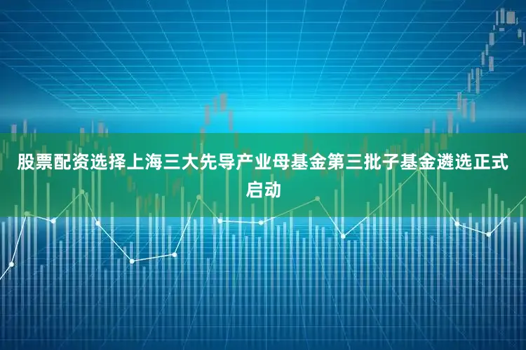 股票配资选择上海三大先导产业母基金第三批子基金遴选正式启动